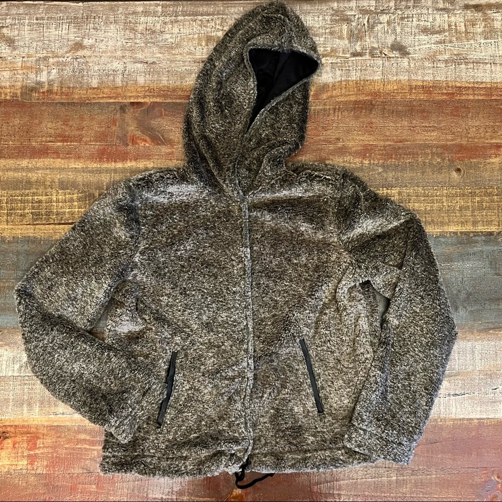 NEW! JOLT FUZZY FAUX FUR JACKET WITH HOOD